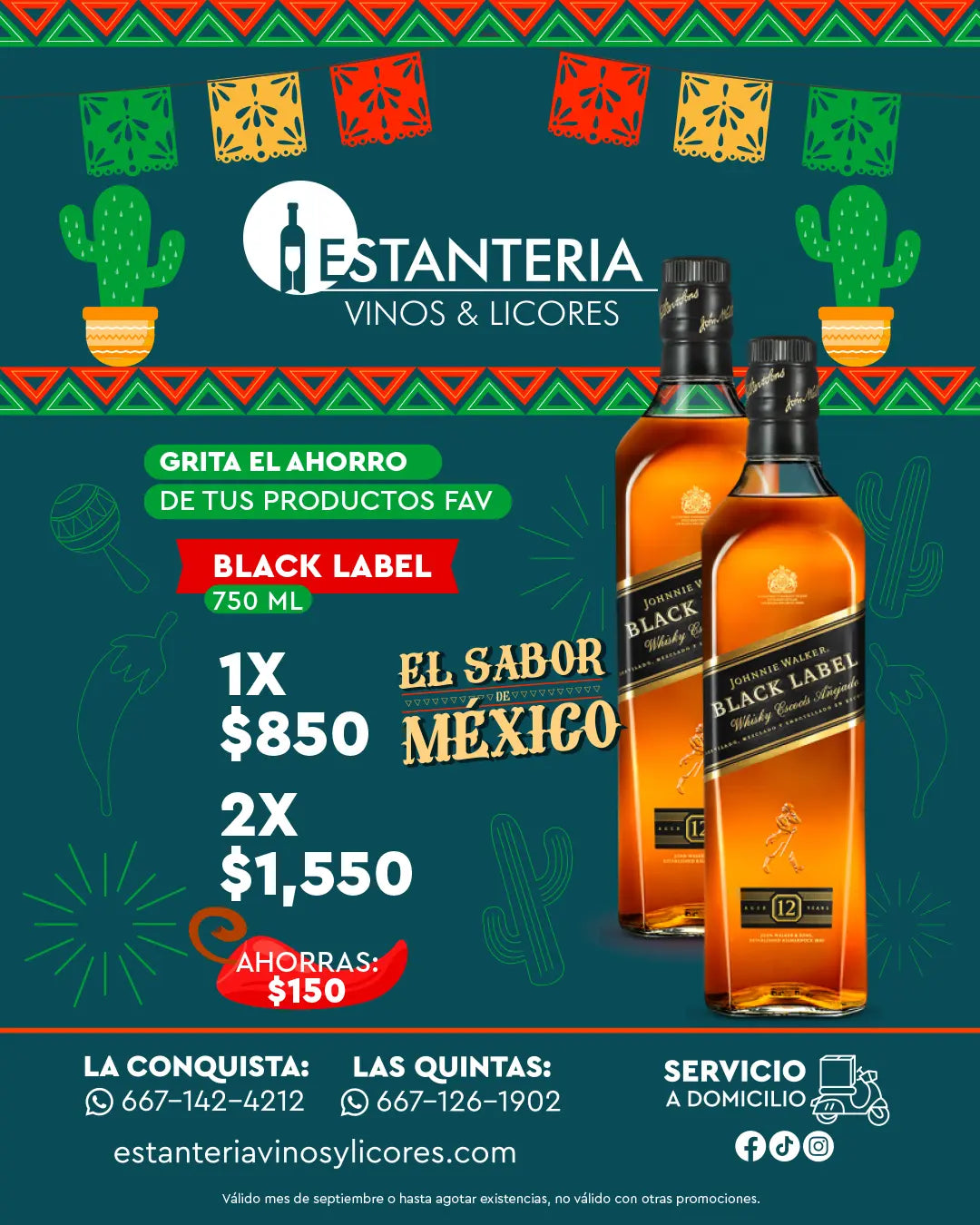 2 x Black Label 750 ml