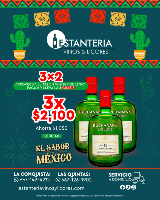 3 x BUCHANANS 12 1000 ml