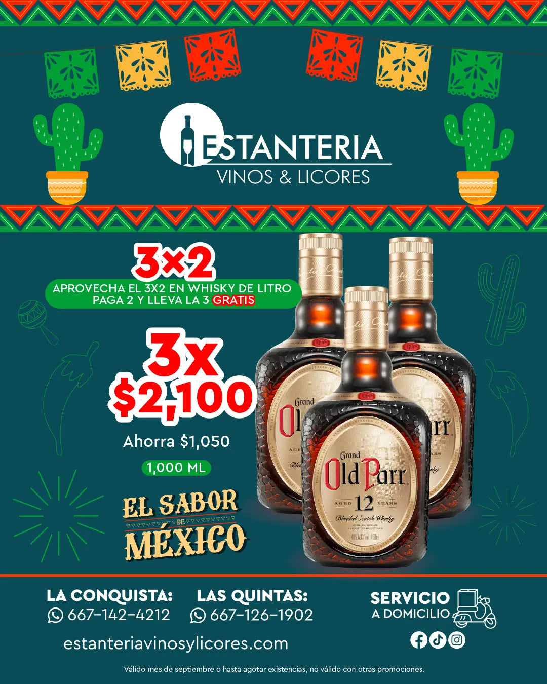 3 x OLD PARR 1000 ml